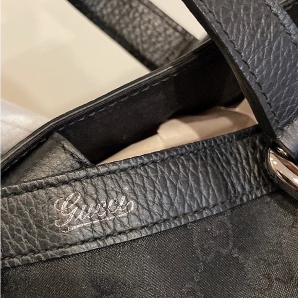 👜 GORGEOUS NEW GUCCI HOBO ABBEY GG CONVERTIBLE D RING BLACK NYLON BAG~👜 - Picture 10 of 11